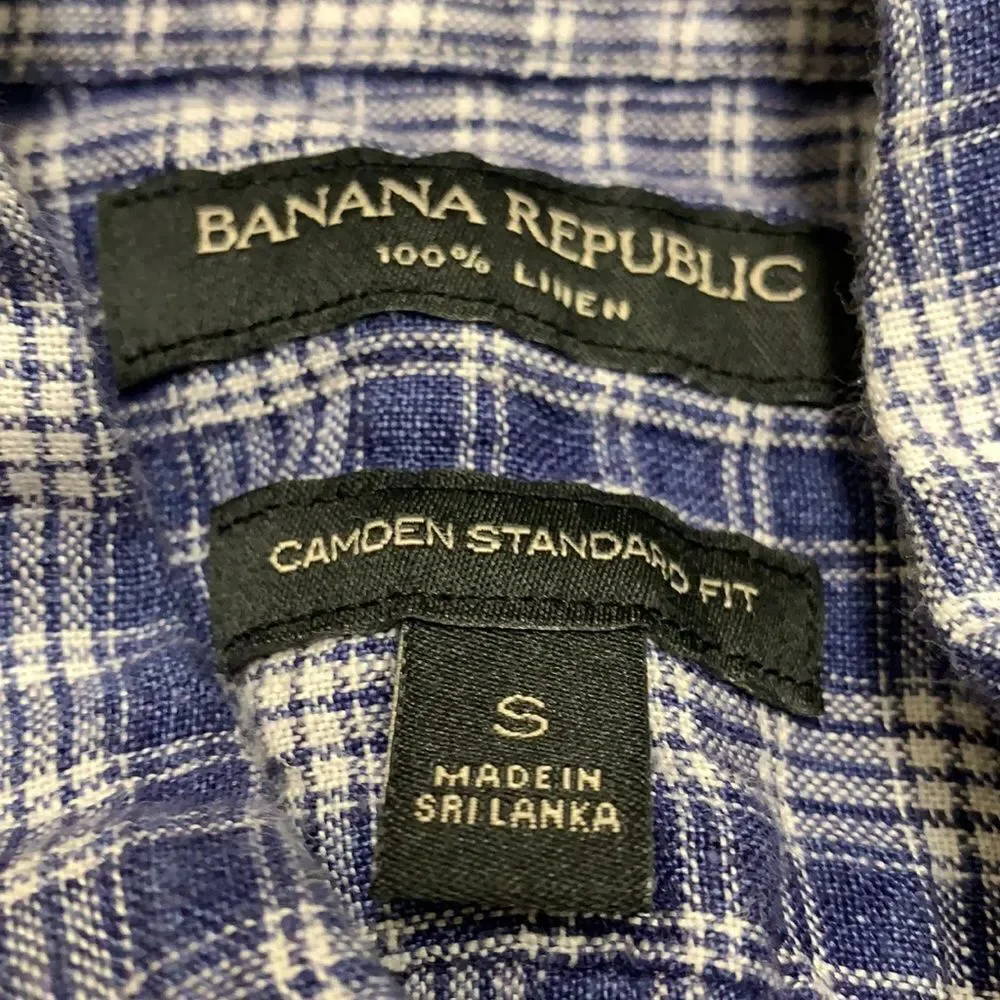 Mens Banana Republic Camden Standard Fit‎ 100% Linen Button Up